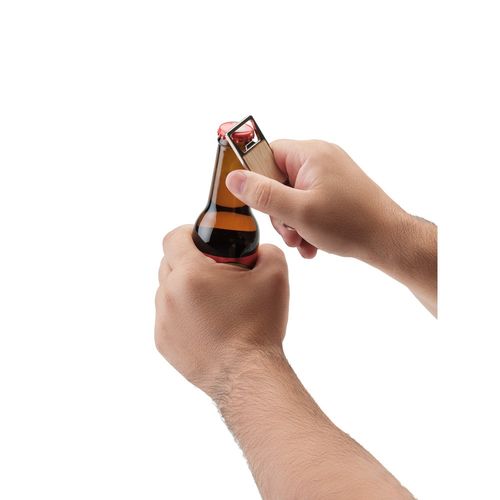 SYLVESTER. Porte-clés rectangulaire en fer avec décapsuleur - 5