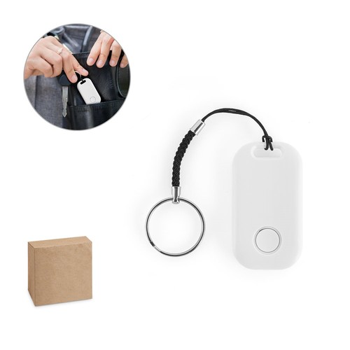 DAMY. Localizador inalámbrico de diseño compacto y ligero en ABS reciclado (100% rABS), Merchandising, artículos personalizados para tu promoción de marca