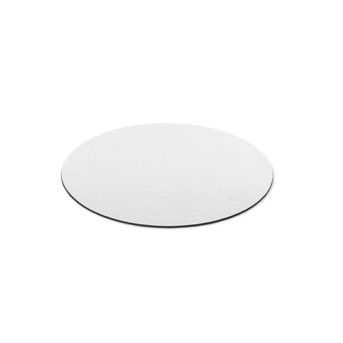 white BLAIR ROUND. Alfombrilla de ratón redonda con base de goma