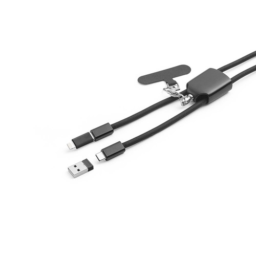 ZEWAIL. Lanière avec support pour smartphone inclus, câble USB-C et divers adaptateurs en ABS recyclé et TPE recyclé - 4