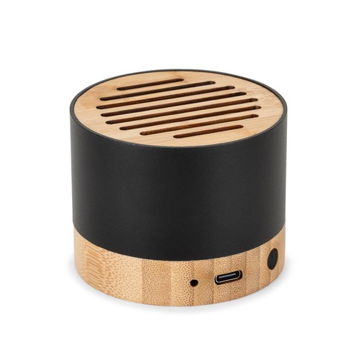 black FERDINAND. Altavoz portátil fabricado en aluminio reciclado (100% rAL) con 3 horas de duración de batería