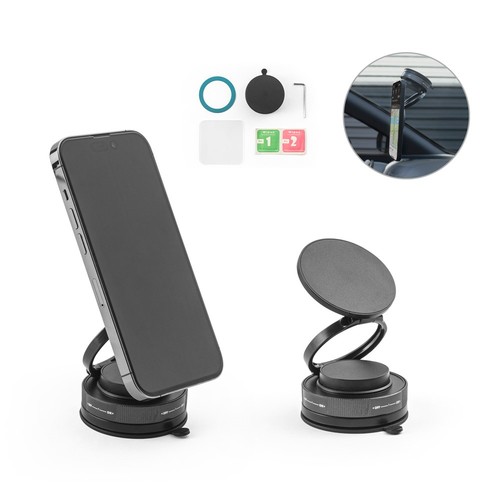 KEPLER. Support magnétique pour téléphone portable avec système de fixation à vide pour surfaces lisses et non lisses (rotation à 360°), RIONDET SERIPUB, EYBENS