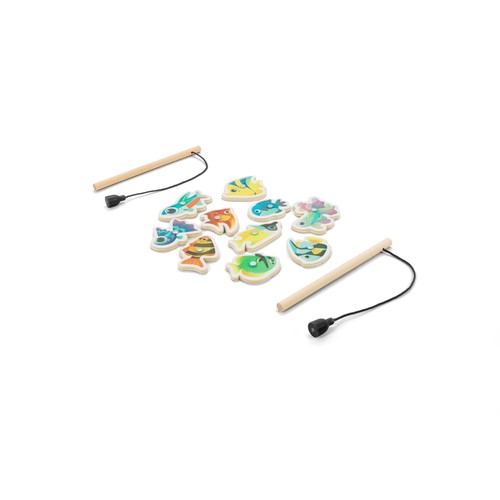 natural FISHY. Juego de pesca compuesto por 10 peces de madera, ideal para niños