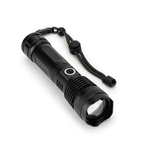 black YVIAN. Linterna recargable de 10 W fabricada con aluminio (100% rAL)