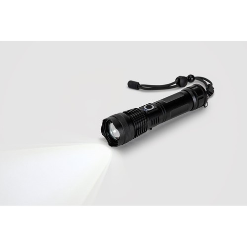 black YVIAN. Linterna recargable de 10 W fabricada con aluminio (100% rAL)