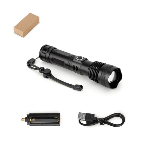 YVIAN. Lampe torche rechargeable de 10 W en aluminium (100% rAL) - 1