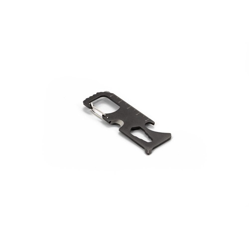 black SCREWY. Tarjeta multifunción de acero inoxidable con 8 funciones