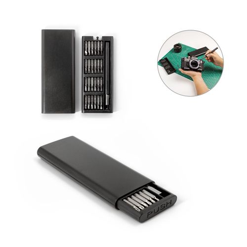 ATOM. Jeu de tournevis avec différentes pointes magnétiques en acier au carbone - 1