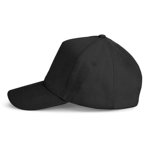 black ASHTON. Gorra 100% algodón (260 g/m²) con 5 paneles