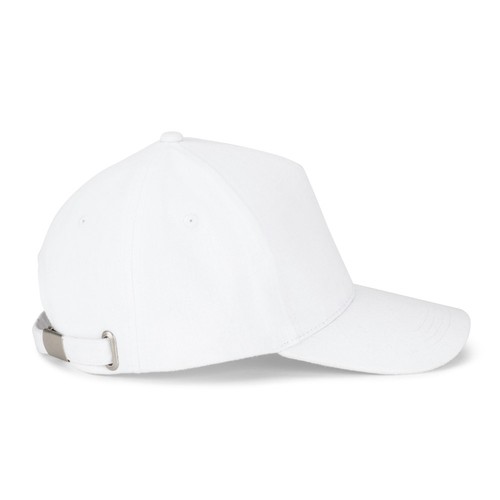 white ASHTON. Gorra 100% algodón (260 g/m²) con 5 paneles