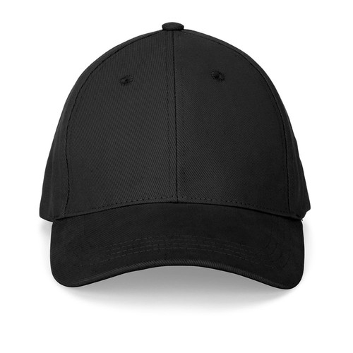 black NATHAN. Gorra 100% algodón (260 g/m²) con 6 paneles