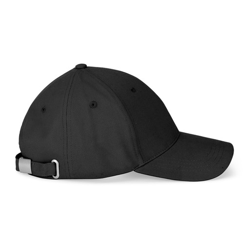 black NATHAN. Gorra 100% algodón (260 g/m²) con 6 paneles