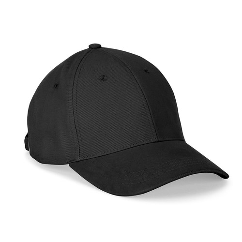 black NATHAN. Gorra 100% algodón (260 g/m²) con 6 paneles
