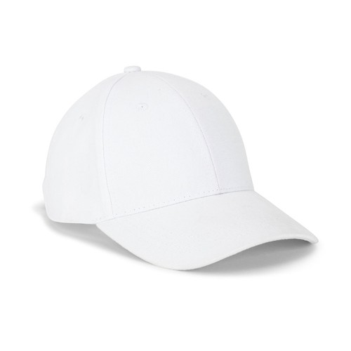 white NATHAN. Gorra 100% algodón (260 g/m²) con 6 paneles