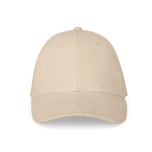 beis NATHAN. Gorra 100% algodón (260 g/m²) con 6 paneles