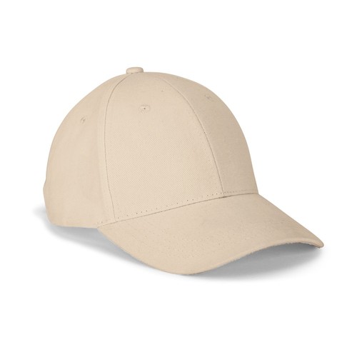 beis NATHAN. Gorra 100% algodón (260 g/m²) con 6 paneles