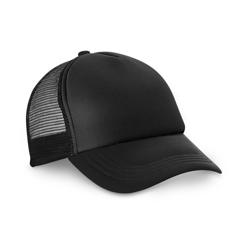 black NICOLA BK. Gorra de poliéster y malla (150 g/m²)