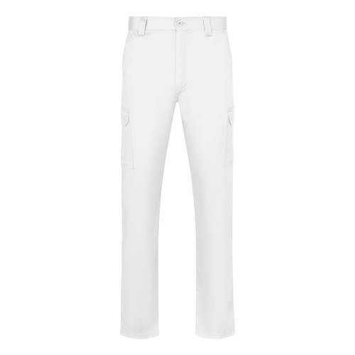 white VL HERMES. Pantalón de sarga multibolsillos (190 g/m²)