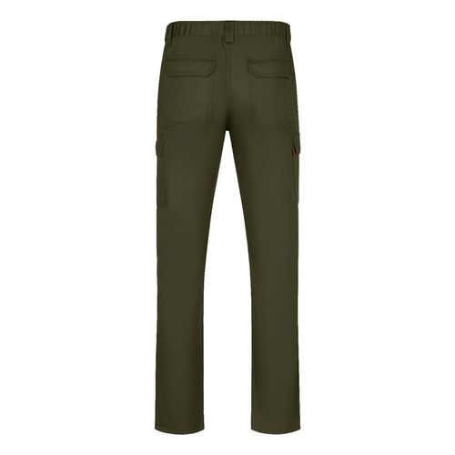 verde militar VL HERMES. Pantalón de sarga multibolsillos (190 g/m²)