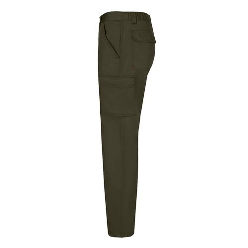 verde militar VL HERMES. Pantalón de sarga multibolsillos (190 g/m²)