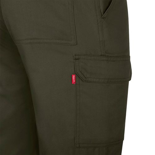 verde militar VL HERMES. Pantalón de sarga multibolsillos (190 g/m²)