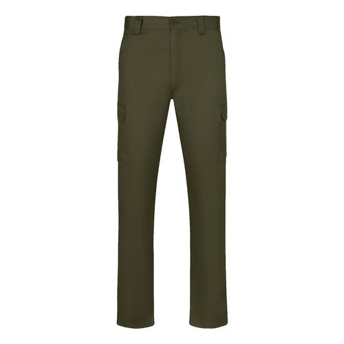 verde militar VL HERMES. Pantalón de sarga multibolsillos (190 g/m²)