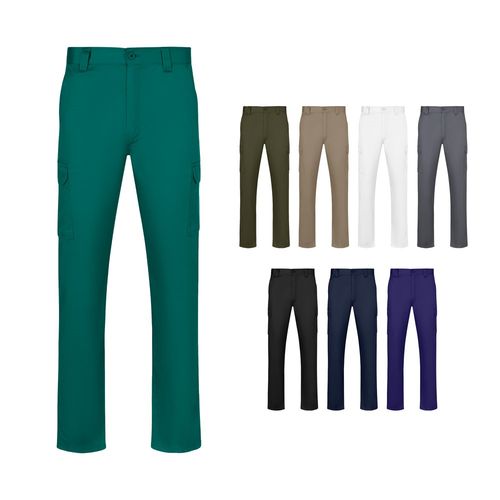 gray VL HERMES. Pantalón de sarga multibolsillos (190 g/m²)