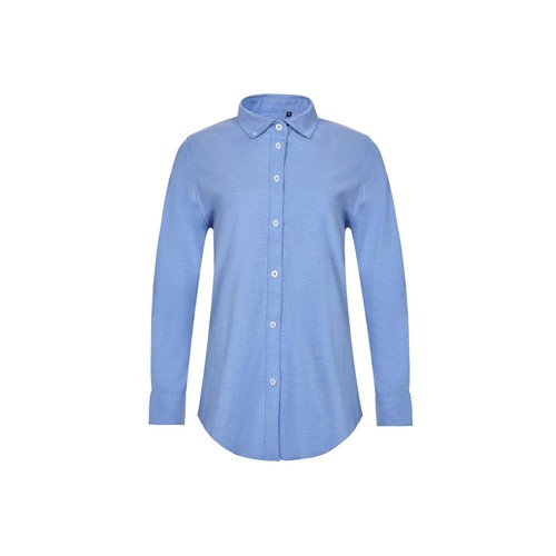 VL PRITHVI WOMEN. Camisa Oxford (180 g/m²) para mujer, fabricada en algodón (50 %), poliéster (45 %) y elastano (5 %)