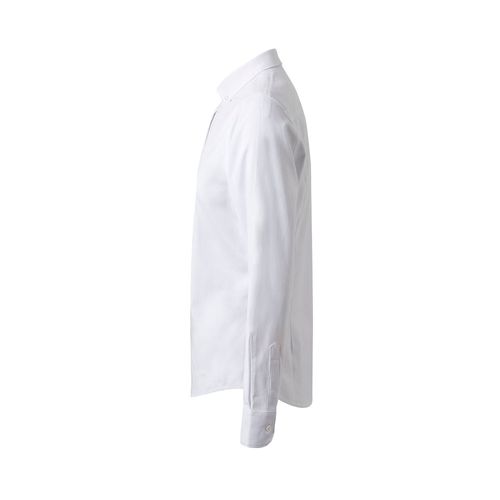 white VL PRITHVI WOMEN. Camisa Oxford (180 g/m²) para mujer, fabricada en algodón (50 %), poliéster (45 %) y elastano (5 %)