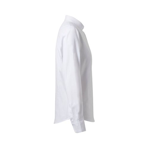white VL PRITHVI WOMEN. Camisa Oxford (180 g/m²) para mujer, fabricada en algodón (50 %), poliéster (45 %) y elastano (5 %)