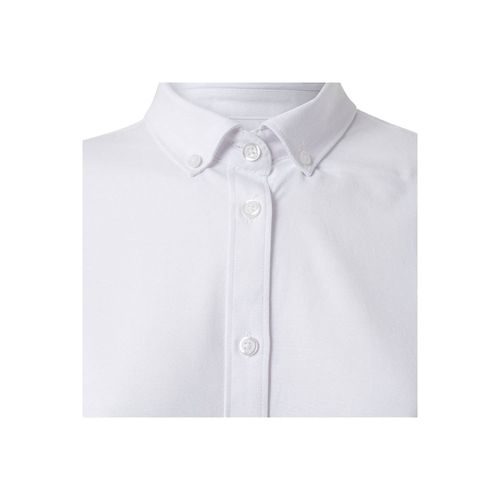 white VL PRITHVI WOMEN. Camisa Oxford (180 g/m²) para mujer, fabricada en algodón (50 %), poliéster (45 %) y elastano (5 %)