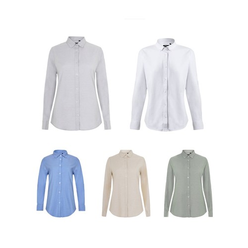 VL PRITHVI WOMEN. Camisa Oxford (180 g/m²) para mujer, fabricada en algodón (50 %), poliéster (45 %) y elastano (5 %), Merchandising, artículos personalizados para tu promoción de marca