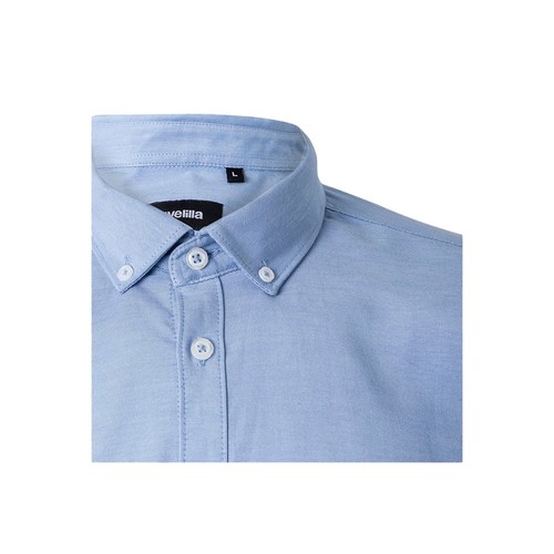 blue VL PRITHVI MAN. Camisa Oxford para hombre (180 g/m²) de algodón (50 %), poliéster (45 %) y elastano (5 %)