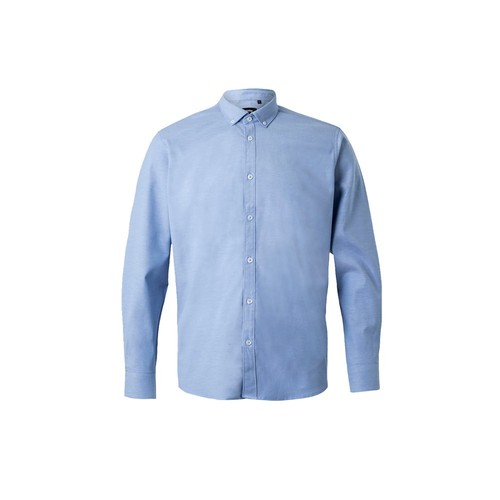 blue VL PRITHVI MAN. Camisa Oxford para hombre (180 g/m²) de algodón (50 %), poliéster (45 %) y elastano (5 %)