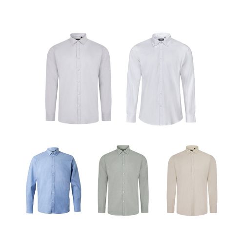 VL PRITHVI MAN. CAMISA OXFORD PARA HOMBRE (180 G/M²) DE ALGODÓN (50 %), POLIÉSTER (45 %) Y ELASTANO (5 %)