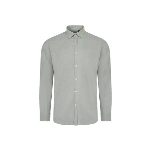 green VL PRITHVI MAN. Camisa Oxford para hombre (180 g/m²) de algodón (50 %), poliéster (45 %) y elastano (5 %)