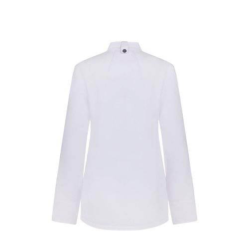 white VL THOTH. Chaqueta de cocina para mujer (190 g/m²) fabricada con algodón (35 %) y poliéster reciclado (65 %)