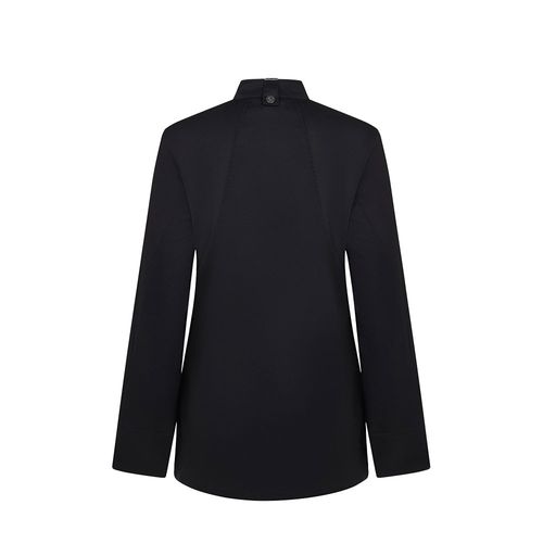 black VL THOTH. Chaqueta de cocina para mujer (190 g/m²) fabricada con algodón (35 %) y poliéster reciclado (65 %)