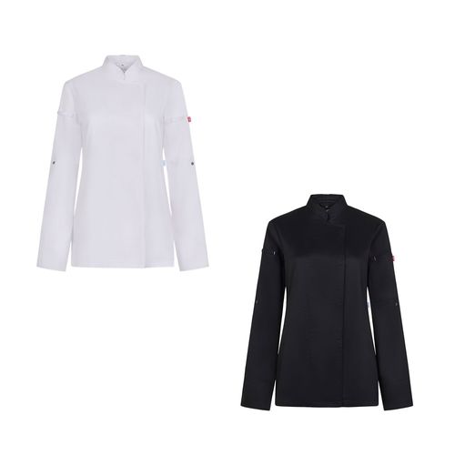 VL THOTH. Chaqueta de cocina para mujer (190 g/m²) fabricada con algodón (35 %) y poliéster reciclado (65 %)