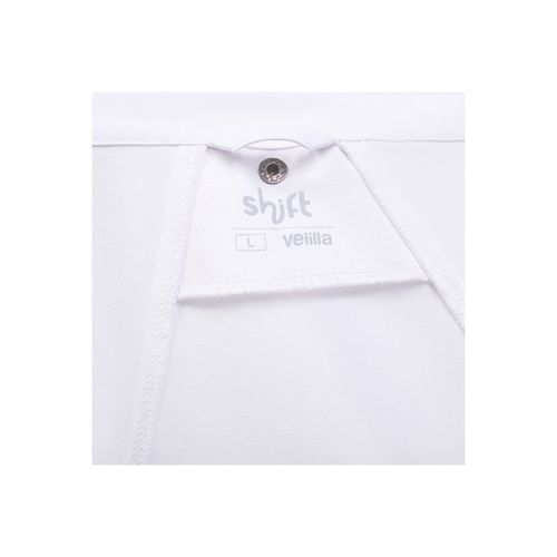 white VL AGNI. Chaqueta de cocina unisex (190 g/m²) fabricada con algodón (35 %) y poliéster reciclado (65 %)