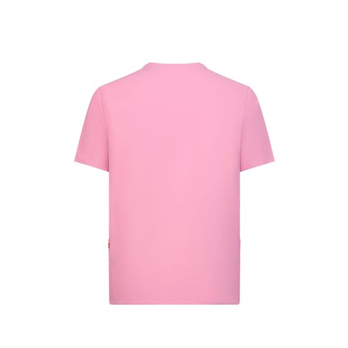 pink VL FLORA. Túnica de manga corta (140 g/m²) fabricada con microfibra 100 %