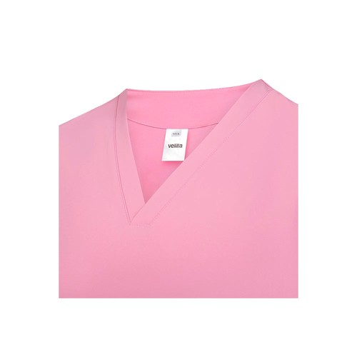 pink VL FLORA. Túnica de manga corta (140 g/m²) fabricada con microfibra 100 %