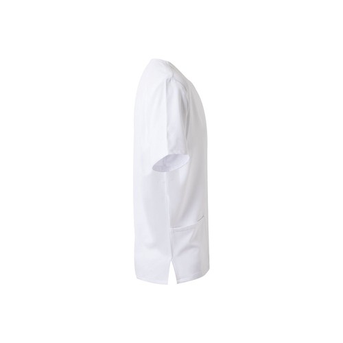 white VL FLORA. Túnica de manga corta (140 g/m²) fabricada con microfibra 100 %