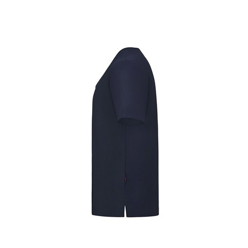 azul marino VL FLORA. Túnica de manga corta (140 g/m²) fabricada con microfibra 100 %