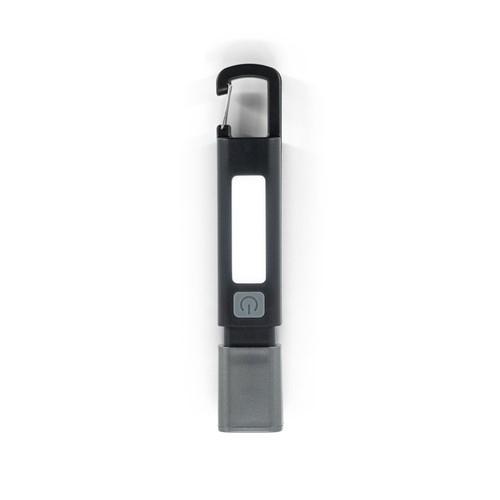 black WIGGINS. Linterna de ABS, con una luz LED de 2 W (53 lúmenes) en la parte delantera y una luz COB (53 lúmenes) en la parte superior
