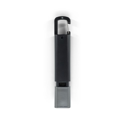 black WIGGINS. Linterna de ABS, con una luz LED de 2 W (53 lúmenes) en la parte delantera y una luz COB (53 lúmenes) en la parte superior