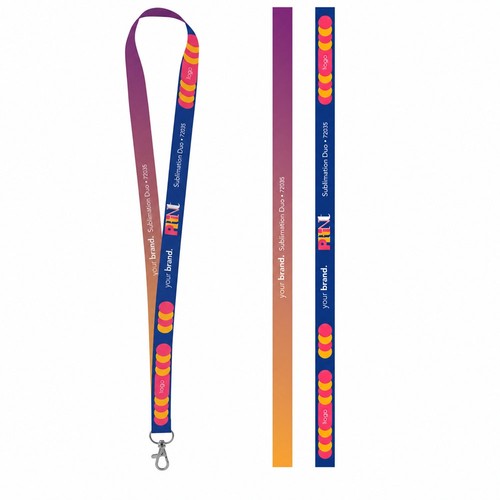 Muestra impresa de Lanyard SUBLIMATION Long II (20 mm) en poliéster, Merchandising, artículos personalizados para tu promoción de marca