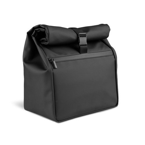 black AZORES COOLER. Bolsa térmica enrollable de PU con aislamiento de PEVA (7 l)