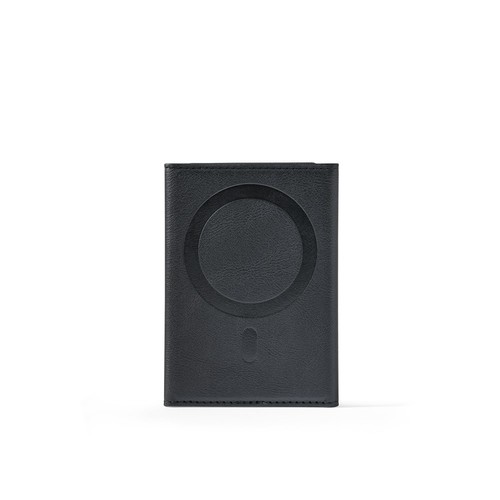 black HARALD. Cartera magnética de PU de gran capacidad con bloqueo RFID
