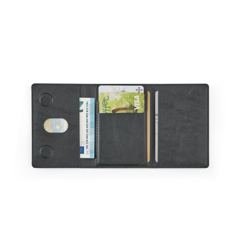 black HARALD. Cartera magnética de PU de gran capacidad con bloqueo RFID